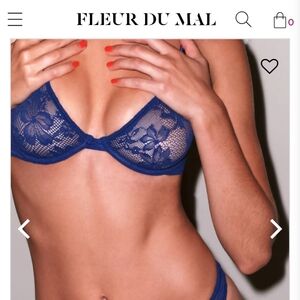 Fleur du Mal Electric Blue Lace Bra